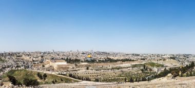 Aerial panorama of the Jerusalem Old City clipart