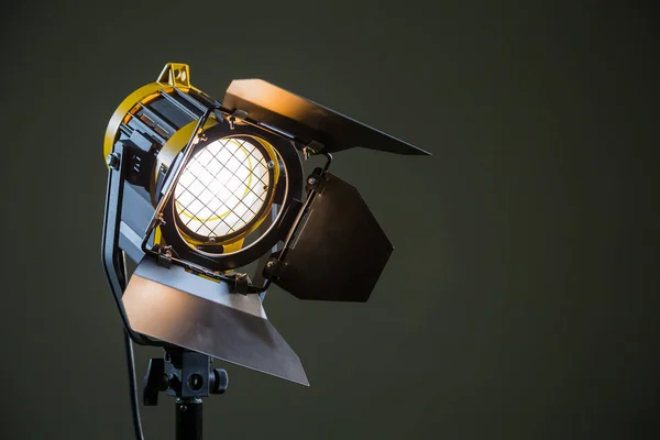 Halogen spotlight with a Fresnel lens. TV, video, photo, shooting