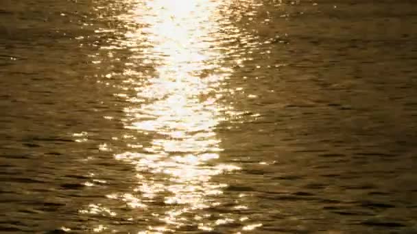 O brilho na superfície do rio ou do mar no início da manhã ao nascer do sol. Filmagem clip 4k — Vídeo de Stock