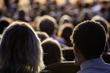 Aula performans sırasında insanlar. Bir tiyatro üretim