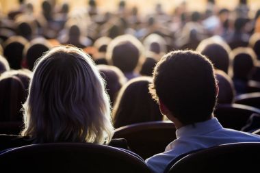 Aula performans sırasında insanlar. Bir tiyatro üretim.