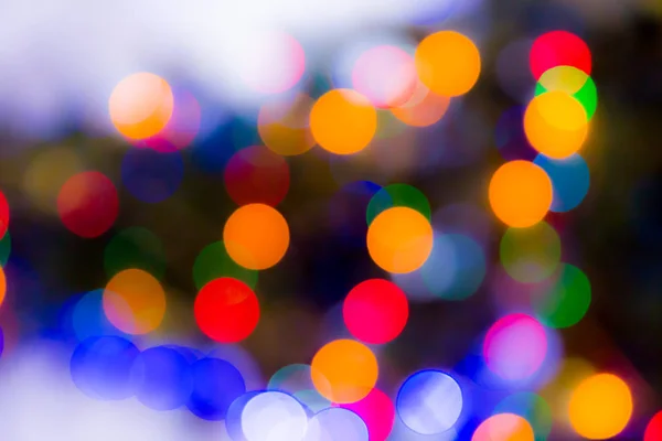 Natale Astratto Sfondo Sfocato Luci Multicolori Immagine Sfocata Ghirlanda Albero — Foto Stock