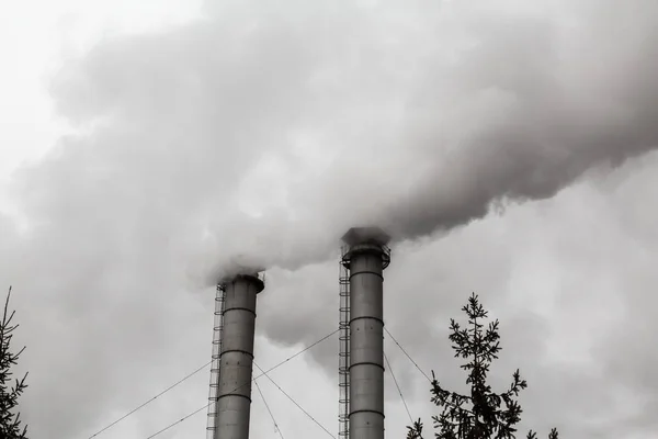 Kouř Komína Chp Znečištění Prostředí Ekologická Katastrofa — Stock fotografie