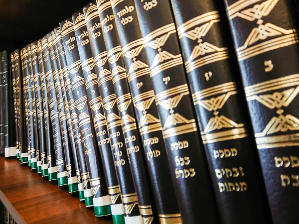 Saratov / Rusya - 25 Şubat 2018: sinagog kitaplığında. Çok renkli kitap kütüphane içinde bookshelf