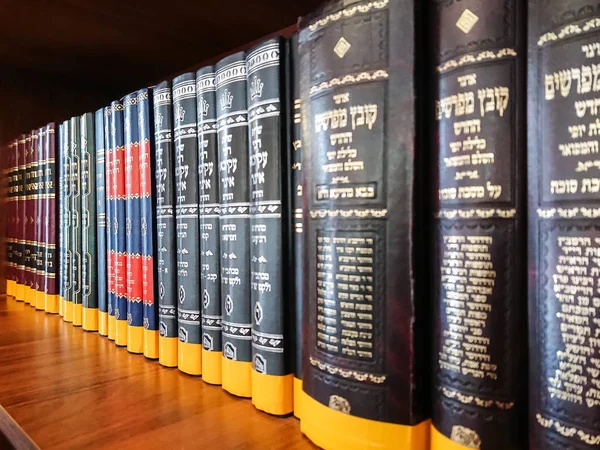 Saratov Rusland Februari 2018 Bibliotheek Synagoge Multi Gekleurde Boeken Boekenplank — Stockfoto