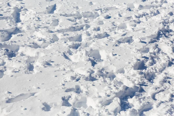 Karda Ayak Izleri Güneşli Kış Günü Drift — Stok fotoğraf