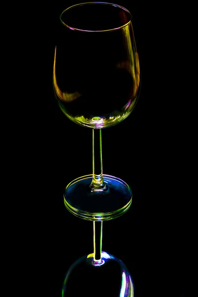 Empty glass on a mirror — Stock Photo, Image
