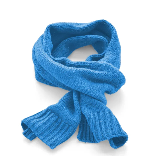 Ljus blå varm halsduk på vit bakgrund — Stockfoto