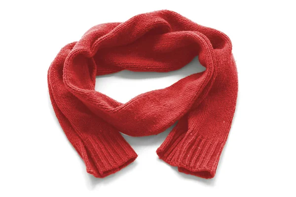 Rode warme sjaal op een witte achtergrond — Stockfoto