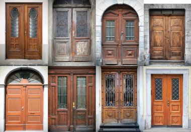 Eski kapılar, tanıtıcı, kilitler, kafesler ve windows