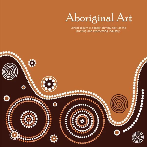 Arte aborigen. Banner vectorial con texto . — Vector de stock