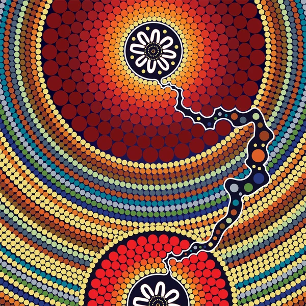 Fondo de vector de arte aborigen . — Vector de stock