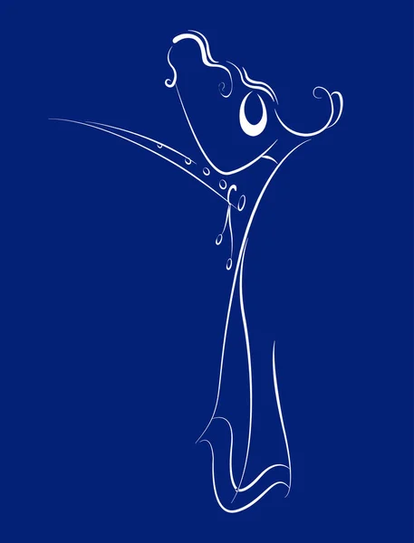 Krishna Línea ilustración de arte — Vector de stock