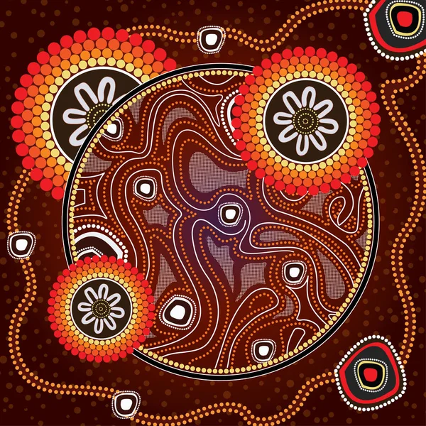 Fondo de vector de arte aborigen . — Vector de stock