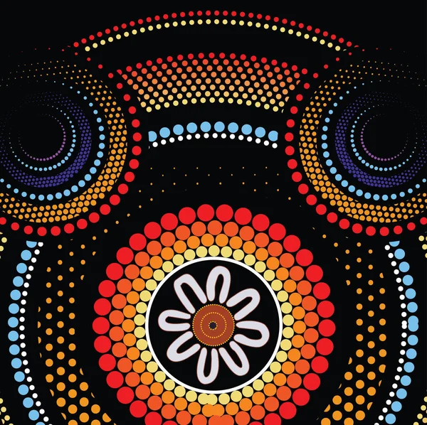 アボリジニ アート ベクトル蛇と絵画します 風景の背景のアボリジニの