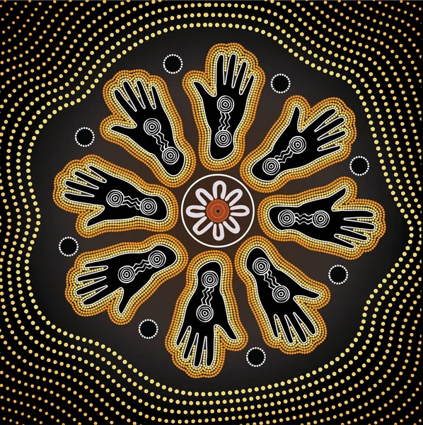 Aborigeense Kunst vector achtergrond. — Stockvector