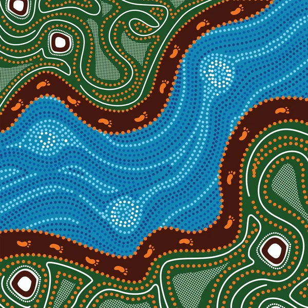 Fondo de vector de arte aborigen . — Vector de stock