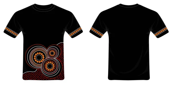 Aborigine Kunst T-Shirt Design Vektor. — Stockvektor