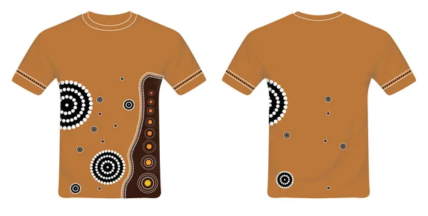 T-shirt di design aborigena vettoriale . — Vettoriale Stock