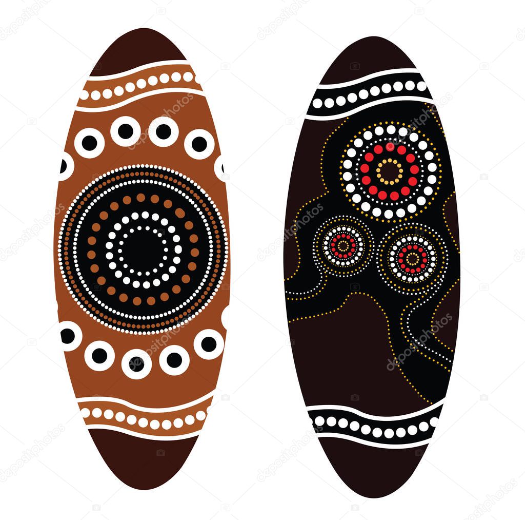 Illustration based on aboriginal style of dot shield.