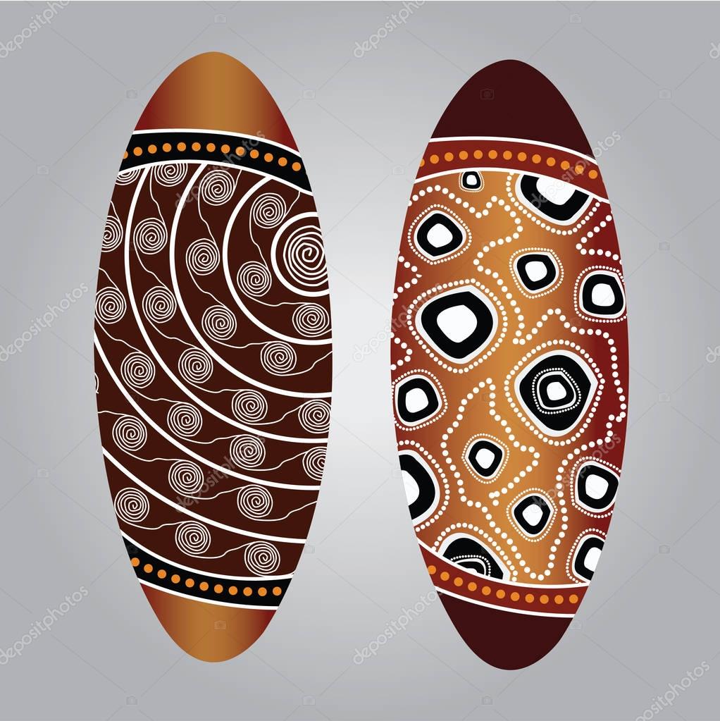 Illustration based on aboriginal style of dot shield.