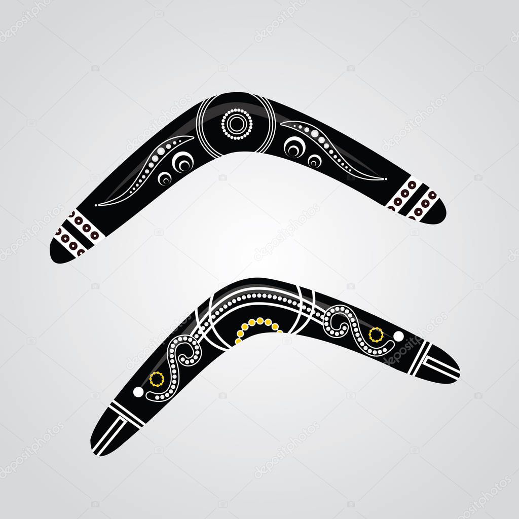 Illustration based on aboriginal style of boomerang.