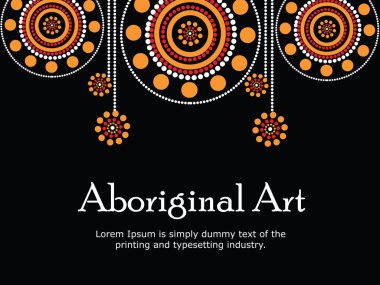 Yerli sanat. Vektör afiş metin ile. 