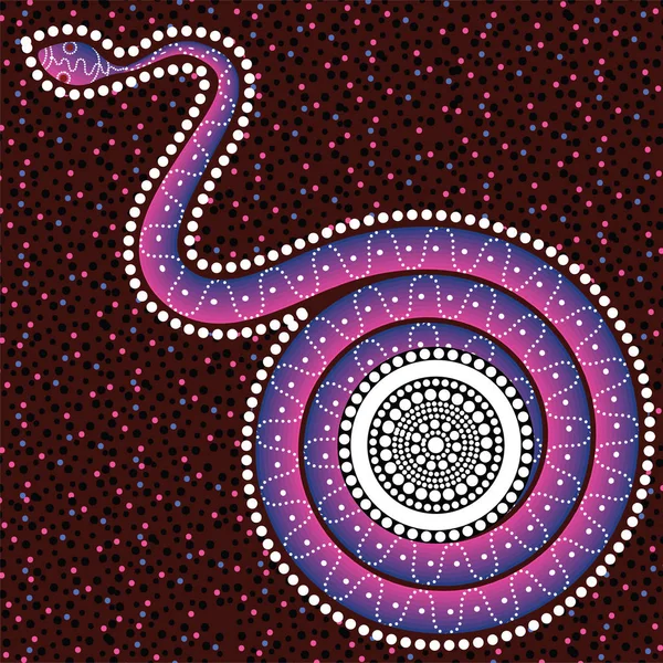 Ilustración basada en el estilo aborigen de la pintura de puntos . — Vector de stock