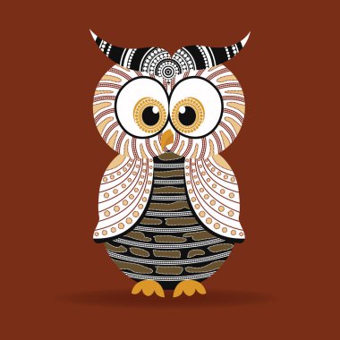     Aborijin baykuş vektör. Nokta baykuş yerli stili temel alan illüstrasyon. 