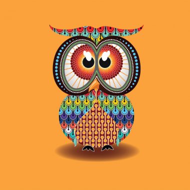     Aborijin baykuş vektör. Nokta baykuş yerli stili temel alan illüstrasyon. 