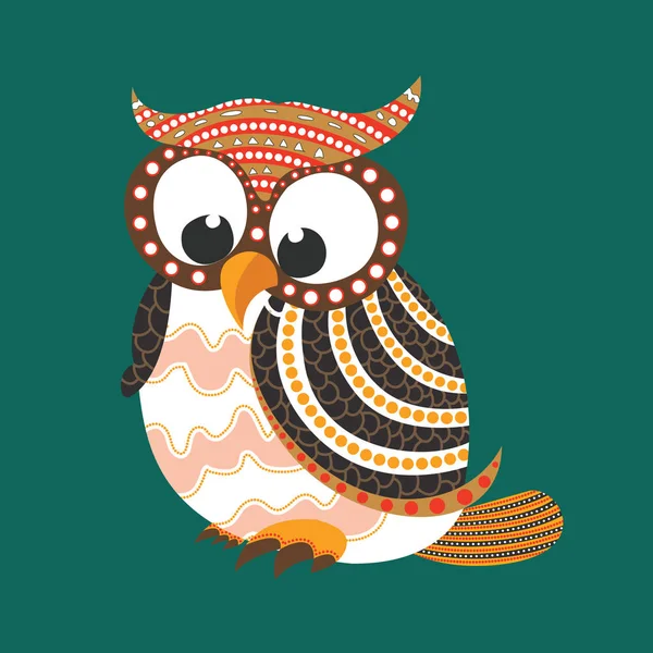 Aboriginal Owl Vector Illustration Based Aboriginal Style Dot Owl — Stock Vector
