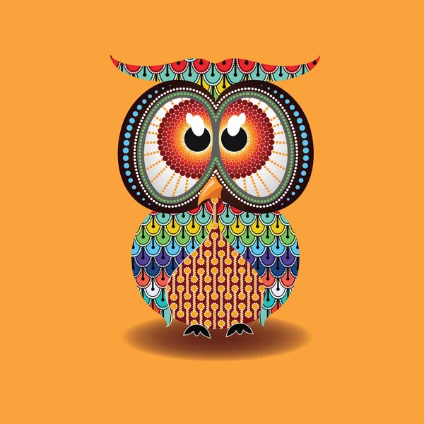     Aborijin baykuş vektör. Nokta baykuş yerli stili temel alan illüstrasyon. 