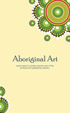 Metin ile yerli sanat vektör afiş. Nokta boya yerli stili temel alan illüstrasyon. 