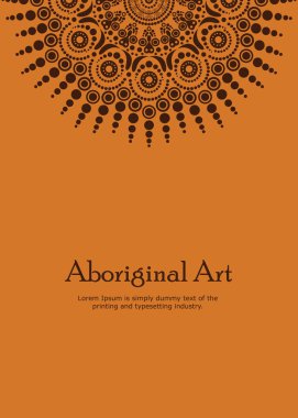 Metin ile yerli sanat vektör afiş. Nokta boya yerli stili temel alan illüstrasyon. 