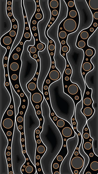 Verbindungskonzept Aborigine Kunst Vektor Hintergrund Mit Fluss Landschaftsdarstellung Des Aborigine — Stockvektor