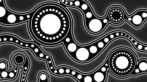 Arte Aborigen Vector Fondo Concepto Conexión — Vector de stock