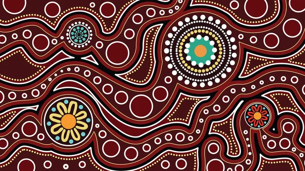 Fondo Arte Aborigen Ilustración Vectorial — Vector de stock