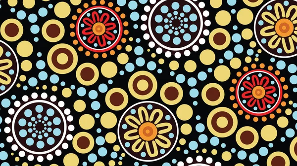 Sfondo Arte Aborigena Punto Illustrazione Vettoriale — Vettoriale Stock