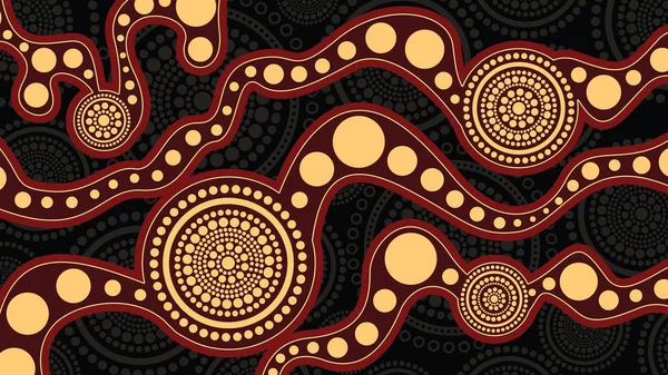 Aboriginernas Konst Vector Bakgrund Anslutning Koncept — Stock vektor