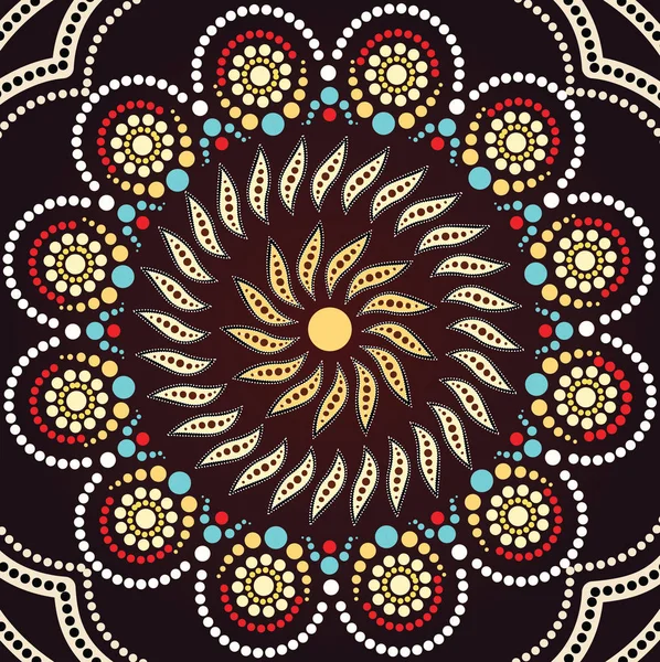 Sfondo Arte Aborigena Punto Illustrazione Basata Sullo Stile Aborigeno Della — Vettoriale Stock