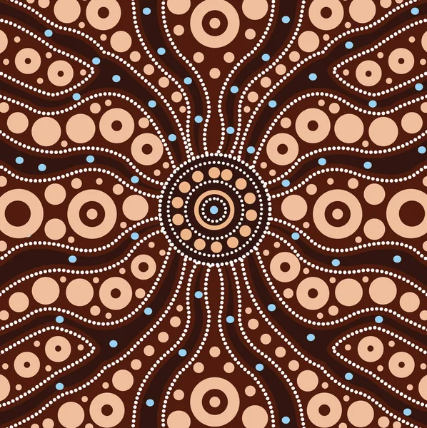 Concepto Conexión Pintura Vectorial Arte Aborigen Ilustración Basada Estilo Aborigen — Vector de stock