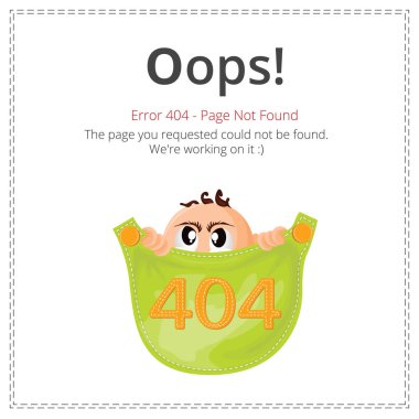 Hata 404 sayfa düzeni vektör tasarımı. Web sitesi 404 sayfa yaratıcı kavramı. İstediğiniz sayfa bulunamadı. Oops 404 hata sayfası. 