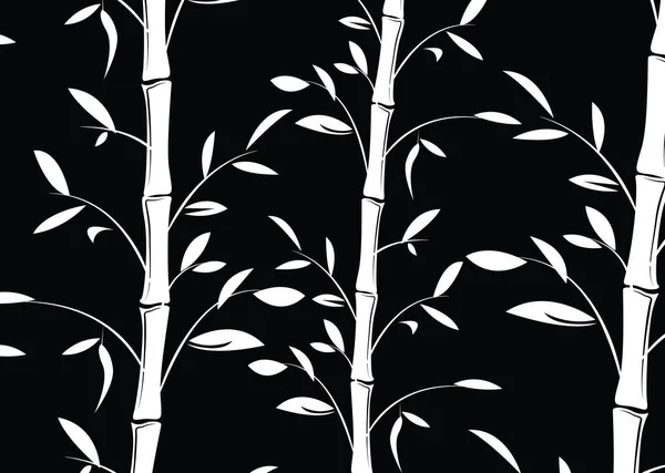 Seamless bamboo pattern background. Black and white decorative bamboo branches wallpaper - vector illustration
