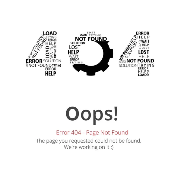 Errore 404 Progettazione Vettoriale Del Layout Pagina Sito Web 404 — Vettoriale Stock