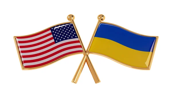 Insignia de oro de la amistad entre Ucrania y América — Foto de Stock