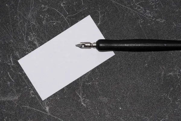 Fountain pen on paper — Stok fotoğraf