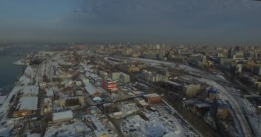 Soğuk bir günde Novosibirsk şehir genel bakış
