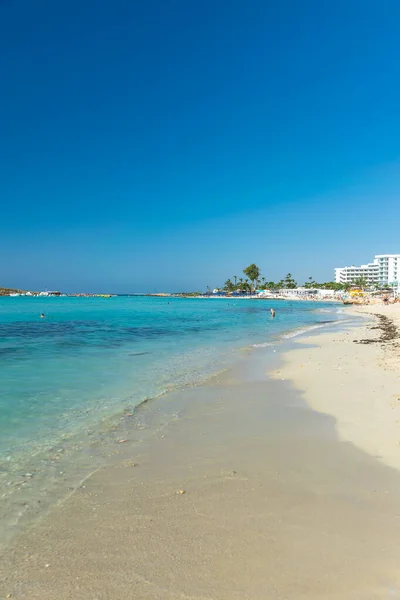 Der Berühmteste Strand Zyperns Mit Kristallklarem Wasser Strand Von Nissi — Stockfoto