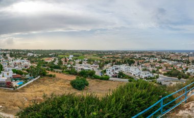 View of the city of Protaras from the top of the mountain, on which the Church of the Prophet Elijah is located.