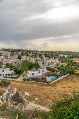 View of the city of Protaras from the top of the mountain, on which the Church of the Prophet Elijah is located.